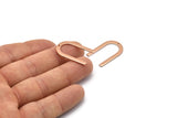 Rose Gold U Shape Charm, 4 Rose Gold Plated Brass U Shaped Charms With 1 Hole (26x17x0.80mm) M02082