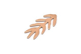 Rose Gold Bough Blank, 4 Rose Gold Plated Brass Leaf Blanks, Rose Gold Blanks, Stamping Blanks (30x13x0.80mm) M01694