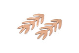 Rose Gold Bough Blank, 4 Rose Gold Plated Brass Leaf Blanks, Rose Gold Blanks, Stamping Blanks (30x13x0.80mm) M01694