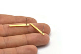 Brass Rectangle Earring, 10 Raw Brass Rectangle Shaped Stud Earrings (25x2.5x0.80mm) M03343 A0056