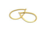 Gold Drop, 4 Gold Plated Brass Drop Pendants With 1 Loop And 1 Hole, Earrings, Charms, Findings (43x28x0.80mm) D0604 Q0632