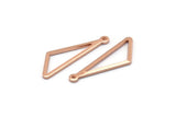 Open Triangle Charm, 6 Rose Gold Plated Brass Triangle Charms with 1 Loop (27x9x1mm) BS 2185 Q0572