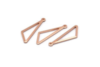 Open Triangle Charm, 6 Rose Gold Plated Brass Triangle Charms with 1 Loop (27x9x1mm) BS 2185 Q0572