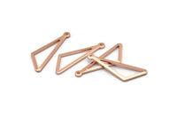 Open Triangle Charm, 6 Rose Gold Plated Brass Triangle Charms with 1 Loop (27x9x1mm) BS 2185 Q0572