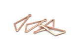 Open Triangle Charm, 6 Rose Gold Plated Brass Triangle Charms with 1 Loop (27x9x1mm) BS 2185 Q0572