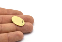 Brass Geometric Earring, 4 Raw Brass Oval Shaped Stud Earrings (24x17x1mm) A2585 A0069