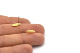 Brass Oval Earring, 12 Hammered Raw Brass Oval Shaped Stud Earrings (12x5x0.80mm) M02807 A0173