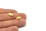 Brass Oval Earring, 10 Hammered Raw Brass Oval Shaped Stud Earrings (11x8x0.80mm) M02810 A0138
