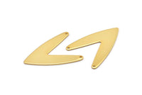 Gold Letter Charm, 2 Gold Plated Brass V Shape Connectors With 2 Holes, Findings (31x22.5x0.80mm) D996 Q0862