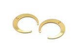Gold Moon Charm, 2 Gold Plated Brass Crescent Moon Charms With 2 Holes, Pendants, Earrings, Findings (27x26x5x1mm) D0610 Q0689