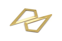 Gold Triangle Charm, 2 Gold Plated Brass Triangle Charms With 1 Hole (54x29mm) U015 Q0658
