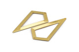 Gold Triangle Charm, 2 Gold Plated Brass Triangle Charms With 1 Hole (54x29mm) U015 Q0658