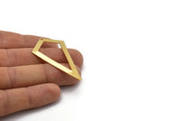 Gold Triangle Charm, 2 Gold Plated Brass Triangle Charms With 1 Hole (54x29mm) U015 Q0658