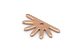 Rose Gold Sun Charm, 12 Rose Gold Plated Brass Sun Charms With 1 Hole (8x15x0.80mm) M02401