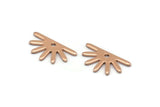 Rose Gold Sun Charm, 12 Rose Gold Plated Brass Sun Charms With 1 Hole (8x15x0.80mm) M02401