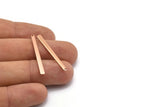 Rose Gold Necklace Bar, 8 Rose Gold Plated Brass Rectangle Charms With 1 Hole, Pendants, Findings (35x3x0.80mm) M02377