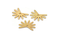 Gold Sun Charm, 8 Textured Gold Plated Brass Sun Charms With 1 Hole (11x15x0.80mm) M02253