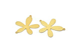 Gold Leaf Charm, 4 Gold Plated Brass Leaf Charms With 2 Loops, Pendants, Earrings, Findings (28x23x0.80mm) D0581 Q0741