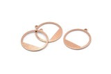 Rose Gold Round Charm, 6 Rose Gold Plated Brass Textured Round Charms With 1 Loop, Earrings, Findings (22x21x0,70mm) D0772