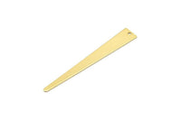 Gold Triangle Charm, 6 Gold Plated Brass Triangle Charms With 1 Hole, Earrings, Findings (48x7x0.50mm) D1093 Q0927