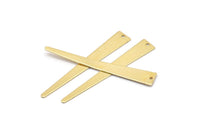 Gold Triangle Charm, 6 Gold Plated Brass Triangle Charms With 1 Hole, Earrings, Findings (48x7x0.50mm) D1093 Q0927