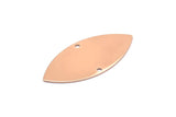 Rose Gold Marquise Charm, 4 Rose Gold Plated Brass Marquise Charms With 2 Holes, Findings (32x15x0.60mm) D1069 Q0889