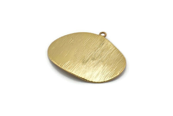 Gold Wavy Charm, 4 Gold Plated Brass Textured Charms With 1 Loop, Earrings, Pendants, Findings (20x25x0.50mm) D0574