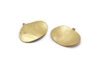 Gold Wavy Charm, 4 Gold Plated Brass Textured Charms With 1 Loop, Earrings, Pendants, Findings (20x25x0.50mm) D0574