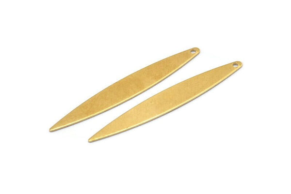 Brass Marquise Charm, 24 Raw Brass Marquise Charms With 1 Hole, Earrings, Pendants (42x6x0.60mm) D0803