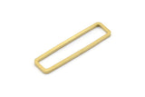Brass Rectangle Charm, 10 Raw Brass Open Rectangle Connectors (10x40x1.5mm) D1647