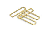 Brass Rectangle Charm, 10 Raw Brass Open Rectangle Connectors (10x40x1.5mm) D1647