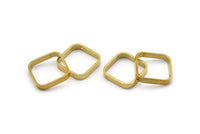 Pirinç Kare Charm, 2 Delikli 12 Ham Pirinç Kare Bağlantı Parçası, Minimalist Kolye Parçaları (16,5x2,9x0,9 mm) BS 2342