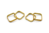Pirinç Kare Charm, 2 Delikli 12 Ham Pirinç Kare Bağlantı Parçası, Minimalist Kolye Parçaları (16,5x2,9x0,9 mm) BS 2342