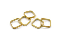 Pirinç Kare Charm, 2 Delikli 12 Ham Pirinç Kare Bağlantı Parçası, Minimalist Kolye Parçaları (16,5x2,9x0,9 mm) BS 2342