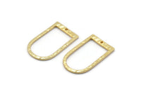 D Şekilli Halkalar, 1 Delikli 3 Altın Kaplama Pirinç Çekiçlenmiş D Şekilli Konnektör, Halkalar (29x17x1,3 mm) BS 1875 Q0570