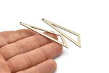 Open Triangle Charm, 2 Antique Silver Plated Brass Triangle Charms with 1 Hole (59x47x18x0.80mm) Bs 1291 H0062