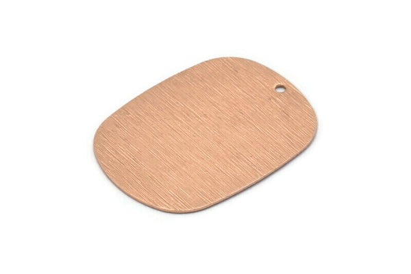 Rose Gold Military Tag, 4 Rose Gold Plated Brass Textured Stamping Blanks With 1 Hole , Earrings, Findings (27x20x0.50mm) D0681