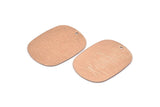 Rose Gold Military Tag, 4 Rose Gold Plated Brass Textured Stamping Blanks With 1 Hole , Earrings, Findings (27x20x0.50mm) D0681