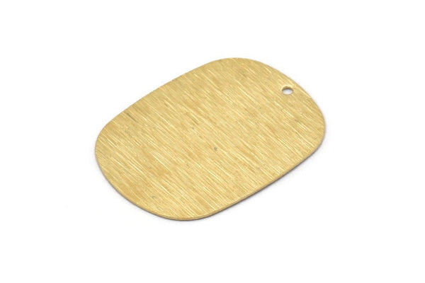Gold Military Tag, 4 Gold Plated Brass Textured Stamping Blanks With 1 Hole , Earrings, Findings (27x20x0.50mm) D0681