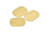 Gold Military Tag, 4 Gold Plated Brass Textured Stamping Blanks With 1 Hole , Earrings, Findings (27x20x0.50mm) D0681