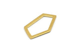 Brass Geometric Charm, 24 Raw Brass Pentagonal Charms Without Hole, Earrings, Findings (28x16x1mm) D0766