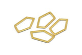 Brass Geometric Charm, 24 Raw Brass Pentagonal Charms Without Hole, Earrings, Findings (28x16x1mm) D0766