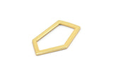 Gold Geometric Charm, 4 Gold Plated Brass Pentagonal Charms Without Hole, Earrings, Findings (28x16x1mm) D0766 Q0745