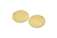 Brass Round Tag, 12 Raw Brass Textured Round Stamping Blanks With 1 Hole, Charms, Pendants, Findings (21x1mm) D0763