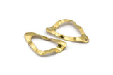 Brass Triangle Charm, 24 Raw Brass Wavy Triangle Charms With 1 Hole, Earrings, Pendants, Findings (33x18x0.60mm) D0711
