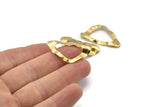 Brass Triangle Charm, 24 Raw Brass Wavy Triangle Charms With 1 Hole, Earrings, Pendants, Findings (33x18x0.60mm) D0711