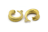 Brass Horn Charm, Raw Brass Horn Charms With 1 Loop, Earrings, Findings (24x19x7mm) N1032