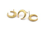 Altın Ay Küpe, 2 Altın Kaplama Pirinç Hilal Ay Küpe (14x3x2mm) N1598