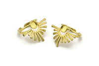 Brass Ring Setting, Raw Brass Adjustable Rings With 1 Stone Settings - Pad Size 6mm N1279