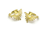 Brass Ring Setting, Raw Brass Adjustable Rings With 1 Stone Settings - Pad Size 6mm N1279